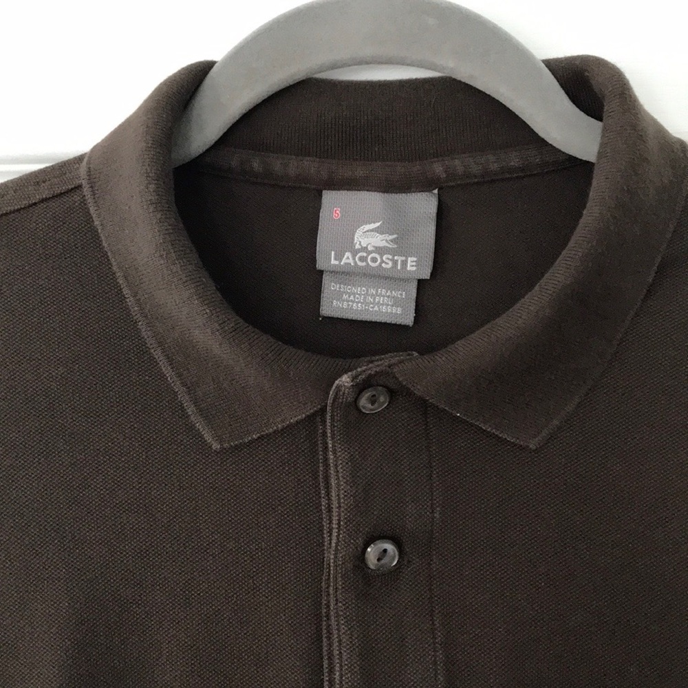 Lacoste Men’s Polo Long Sleeves Shirt - Brown - Picture 5 of 10